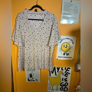 Floral Peekaboo 2X Pink Blouse